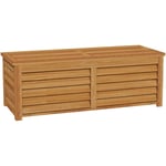 Coffre de rangement extérieur 176L - dim. 130L x 50l x 45H cm - poignée - bois marron