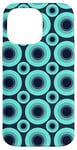 iPhone 14 Pro Max Teal Dark Blue Oceanic Circle Ring Dot Bubble Pattern Case