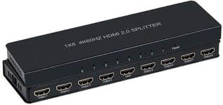 MicroConnect 1x8 HDMI 2.0 Splitter - video/lyd-splitter - 8 porter