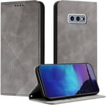 Coque Pour Samsung Galaxy S10e, Coque Samsung S10e, Housse Samsung S10e, Housse En Cuir Pu Pochette Portefeuille Magnetique Etui De Protection, Flip Case Pour Galaxy S10e (Gris)