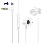 WHITE Casque filaire en métal pour téléphone portable, écouteur filaire pour PC, écouteur de jeu, casque intra-auriculaire, écouteur confortable, nouveau, 3.5mm ""Nipseyteko