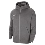 Nike Sweat à Capuche de Football Zippé en Molleton pour jeunes Unisexe - Charbon Heather/Blanc - Taille M (137-147 cm)