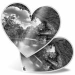 2 x Heart Stickers 15 cm - BW - Hamilton Pool Sinkhole Texas USA #37083