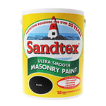 Sandtex 5 Litre Black Ultra Smooth Masonry Paint Waterproof Microseal Technology