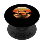 Capybara mangeant des trucs étranges pour hommes vintage PopSockets PopGrip Adhésif