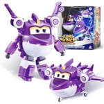 Super Wings Jouets Transformer Sally, Figures d'action 2 en 1, Jouet Robot Avion 12,7cm, Jouet Transformateur pour Garçons et Filles à partir de 3 Ans, Mauve