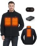 HEWINZE Veste polaire chauffante pour homme - Veste chauffante électrique à double contrôle avec batterie 7,4 V.