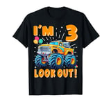 Three 3rd Birthday Boy Monster Truck Car 3 Years Old T-Shirt