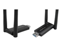 Qoltec - Nätverksadapter - Usb 3.0 - Wi-Fi 5 - Svart