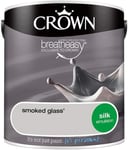 Crown Breatheasy - Smoked Glass - Silk Emulsion - Neutral Colour - 2.5L