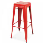 Oviala - Tabouret de bar en métal rouge mat - Rouge