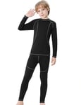 Terecey Ensemble sous-Vêtements Thermiques Enfant Vêtement Chauffants de Ski pour Garçon et Fille Hiver Hauts et Legging Thermique