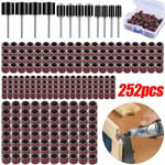 252 Pièces Tambour De Ponçage avec Boîte Gratuite, Comprenant 120 Pièces Bandes de Ponçage et 12 Pièces Tambour Mandrin pour Dremel Outils Rotatifs