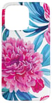 iPhone 15 Pro Max Pink Peony Floral Pattern Botanical Design for Flower Lovers Case