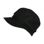 Bonnet Casquette Femme Noir et Argent Beret Angora Hoela-Taille unique