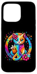 iPhone 15 Pro Max Funny Cat Tie Dye Peace Sign Hand Funny Boys Kids Girls Case