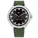 Tommy Hilfiger Montre Analogique à Quartz pour homme avec Bracelet en silicone Vert - 1792021