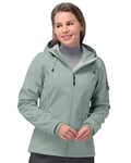 33,000ft Veste softshell pour femme - Imperméable - Respirante - Chaude - Veste d'hiver en polaire - Veste de mi-saison - Coupe-vent - Avec capuche, vert clair, XXXL