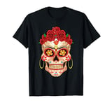 Sugar Skull Red Roses Women Day of the Dead T-Shirt