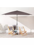 Suntime Freestanding Wind-Up Tilt Rectangular Parasol, 2 x 3m, Dark Grey