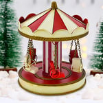 Carrousel de Noël en métal Ornement de Noël décoratif 19x19x23cm