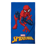 Spiderman Hero Serviette de Bain 70x120 cm | Velours et Bouclette 100% Coton | Oeko-TEX | Imprimé Enfant Garçon | Bleu