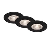 Briloner - SETTI 3x LED Kylpyhuoneen upotettava valo LED/4,9W/230V IP44 musta