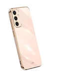 WOKEZ Placage Coque pour Samsung Galaxy A35 5G, Silicone Protection Case pour Galaxy A35 5G avec Caméra Protection, Coussin d'air Antichoc et Antirayures-Rose