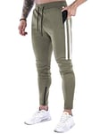 Suwangi Pantalon de Jogging Homme Course Training Pantalon de Survêtement Léger Casual avec Poches Zippées