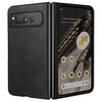 Case for Google Pixel Fold, Rigid and Soft Touch, Faux Leather, Black