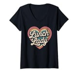 Womens Lunch Lady Heart Cafeteria Worker V-Neck T-Shirt