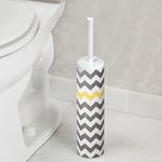 iDesign Una balayette toilette, support brosse WC étroit en plastique, blanc/gris/jaune