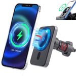 leQuiven Wireless Car Charger, Magnetic Phone Holder for Car Air Vent Mount, 360°Rotation Strong Fast Mag Safe Wireless Car Charging Compatible with iPhone 13/13 Pro/12/12 Pro/12 Pro Max/12 Mini