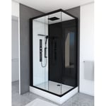 Cabine de douche rectangle noire 80x110 cm - POZZY 3  