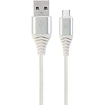 USB-kabel - GEMBIRD - CC-USB2B-AMCM-2M-BW2 - 2 m - USB 2.0 - Silver, Vit