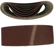 Lot de 10 bandes abrasives en tissu 75 x 457 mm Grain 60 pour ponceuse à bande/bande abrasive