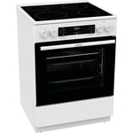 Gorenje GEC6C 40 WD Cuisinière électrique sur pied avec plaque vitrocéramique 60 cm 71 l Chauffage rapide PerfectGrill Mode Pizza AquaClean Blanc