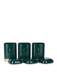 Kitchencraft Lovello Tea, Coffee And Sugar Storage Canisters - Green