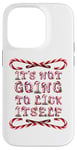 Coque pour iPhone 14 Pro It's Not Going To Lick Itself. Bâton de sucre d'orge amusant pour Noël