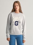 GANT Kids' Graphic Crew Neck Jumper, Grey