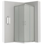 Cabine de douche LANA portes coulissantes H.180 cm verre 6 mm opaque 80 x 90 cm + receveur - Saniverre