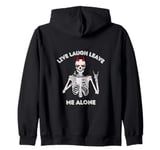 Live Laugh Leave Me Alone True Crime Coffee Books Introvert Zip Hoodie