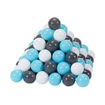 KNORRTOYS.COM- Knorrtoys 56764-Bälleset ca. Ø6 cm-100 Balls Grey/lightblue Balles, 56764, crème, Gris, Bleu Clair