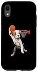 iPhone XR Vintage Pitbull Dog Playing Basketball Dog Sports Game Lover Case