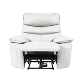 Fauteuil relax électrique EVOGG cuir et croûte de cuir blanc