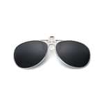 Aviator-solbriller med clip-on, UV400-beskyttelse og sort glasfarve