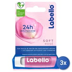 3X Labello Lip Balm Soft Rose 85020