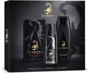 Scorpio Noir Absolu-Coffret Cadeau Parfum 75ml, Gel Douche 250ml Déodorant 150ml