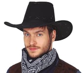 FIESTAS GUIRCA | Chapeau Cowboy (Taille Unique) - Accessoire de Costume Cowboy pour Fêtes du Vieil Ouest, Texas et Carnaval - Idéal pour Halloween et Célébrations à Thème - Noir