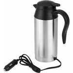 Bouilloire de Voyage Électrique Portable en Acier Inoxydable 750ml, Allume Cigare de Voiture de 12V, Bouilloire Chauffante Tasse de Voyage Électrique